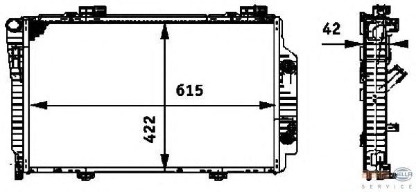 Радиатор, охлаждение двигателя HELLA 8MK 376 717-261