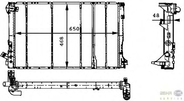 Радиатор, охлаждение двигателя HELLA 8MK 376 717-381