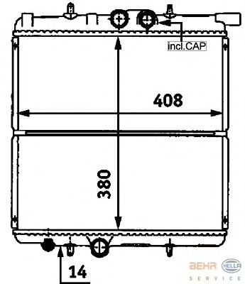 Радиатор, охлаждение двигателя HELLA 8MK 376 718-251