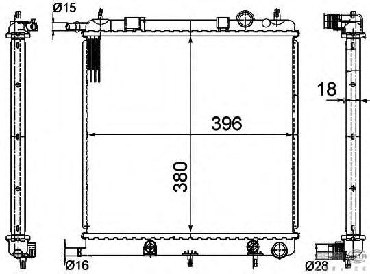 Радиатор, охлаждение двигателя HELLA 8MK 376 718-621
