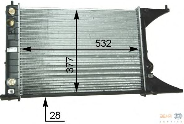 Радиатор, охлаждение двигателя HELLA 8MK 376 718-651