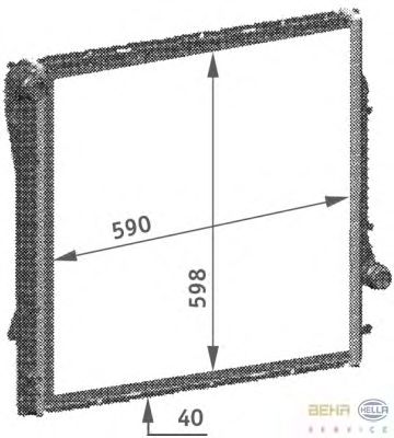 Радиатор, охлаждение двигателя HELLA 8MK 376 718-751