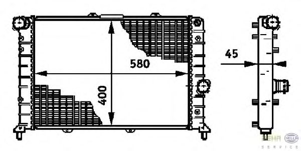 Радиатор, охлаждение двигателя HELLA 8MK 376 719-261