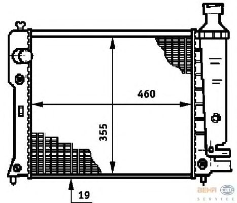 Радиатор, охлаждение двигателя HELLA 8MK 376 719-571