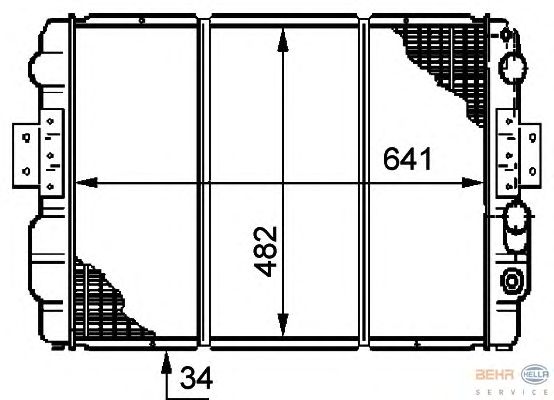 Радиатор, охлаждение двигателя HELLA 8MK 376 720-361