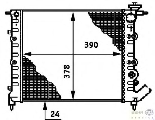 Радиатор, охлаждение двигателя HELLA 8MK 376 720-521