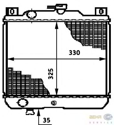 Радиатор, охлаждение двигателя HELLA 8MK 376 720-671