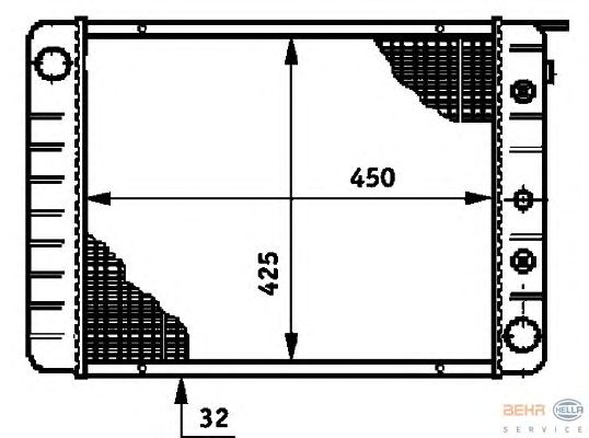 Радиатор, охлаждение двигателя HELLA 8MK 376 720-691
