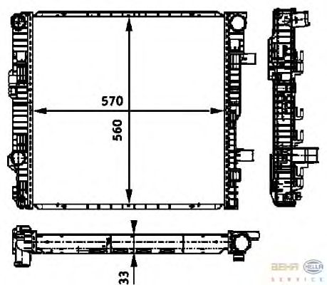 Радиатор, охлаждение двигателя HELLA 8MK 376 721-131