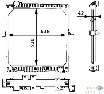 Радиатор, охлаждение двигателя HELLA 8MK 376 721-141