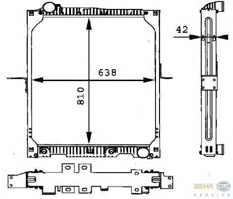 Радиатор, охлаждение двигателя HELLA 8MK 376 721-151