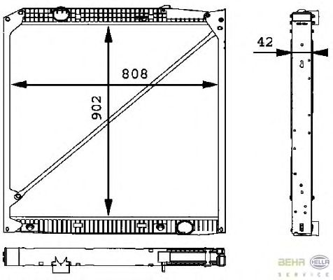 Радиатор, охлаждение двигателя HELLA 8MK 376 721-221