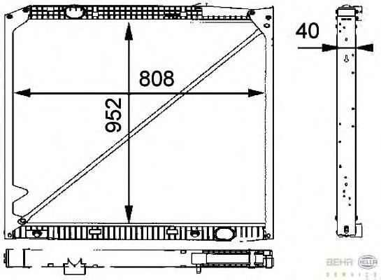 Радиатор, охлаждение двигателя HELLA 8MK 376 721-231
