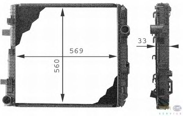 Радиатор, охлаждение двигателя HELLA 8MK 376 721-241