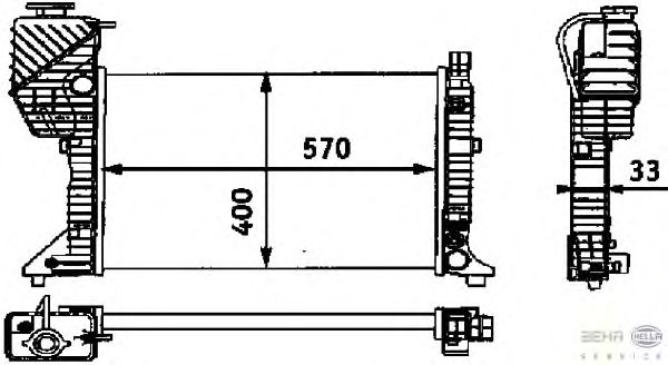 Радиатор, охлаждение двигателя HELLA 8MK 376 721-351