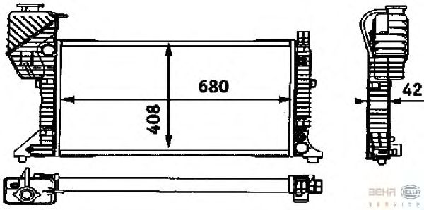 Радиатор, охлаждение двигателя HELLA 8MK 376 721-431