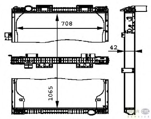 Радиатор, охлаждение двигателя HELLA 8MK 376 721-461