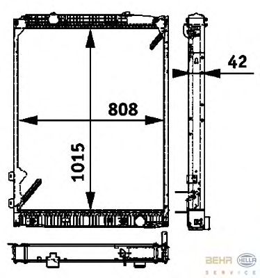 Радиатор, охлаждение двигателя HELLA 8MK 376 721-491