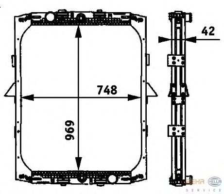 Радиатор, охлаждение двигателя HELLA 8MK 376 721-521
