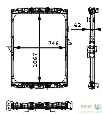 Радиатор, охлаждение двигателя HELLA 8MK 376 721-541