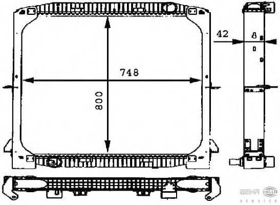 Радиатор, охлаждение двигателя HELLA 8MK 376 721-571