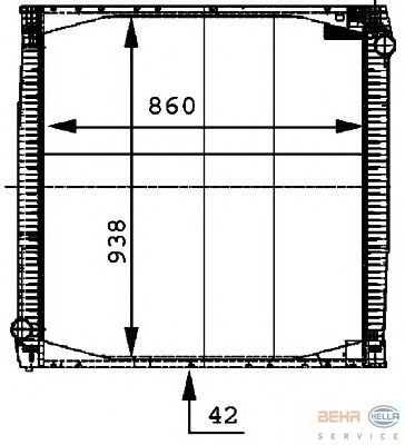 Радиатор, охлаждение двигателя HELLA 8MK 376 721-621