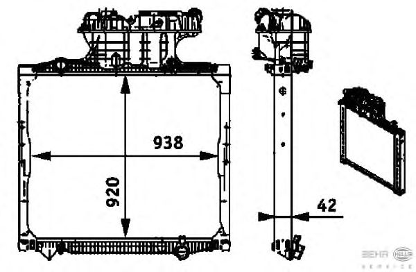 Радиатор, охлаждение двигателя HELLA 8MK 376 721-681