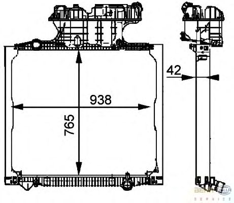 Радиатор, охлаждение двигателя HELLA 8MK 376 721-711