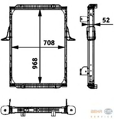Радиатор, охлаждение двигателя HELLA 8MK 376 721-731