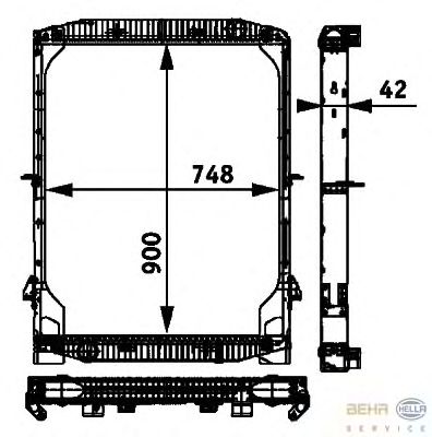 Радиатор, охлаждение двигателя HELLA 8MK 376 721-751