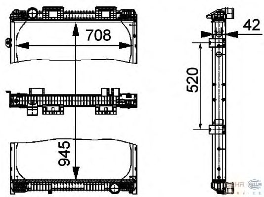 Радиатор, охлаждение двигателя HELLA 8MK 376 721-761