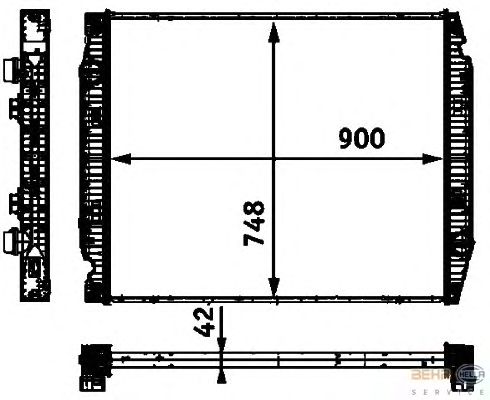 Радиатор, охлаждение двигателя HELLA 8MK 376 721-791