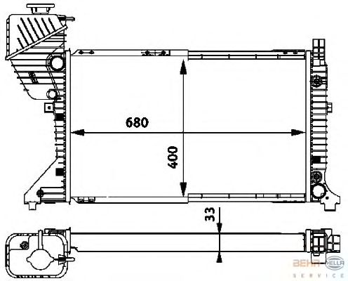 Радиатор, охлаждение двигателя HELLA 8MK 376 722-261