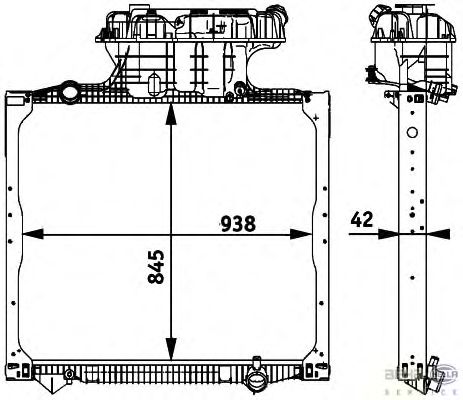 Радиатор, охлаждение двигателя HELLA 8MK 376 728-661