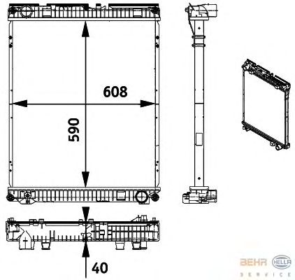 Радіатор, охолодження двигуна HELLA 8MK 376 728-671