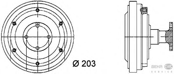 Вязкостная муфта вентилятора охлаждения HELLA 8MV 376 731-351