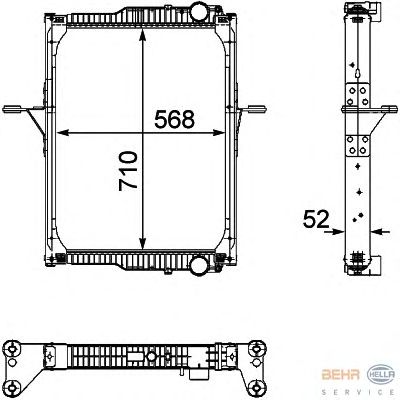 Радиатор, охлаждение двигателя HELLA 8MK 376 733-751