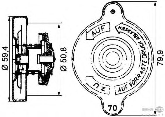 Пробка расширительного бачка HELLA 8MY 376 742-191