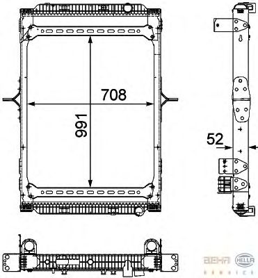 Радиатор, охлаждение двигателя HELLA 8MK 376 745-151