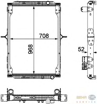 Радиатор, охлаждение двигателя HELLA 8MK 376 745-161