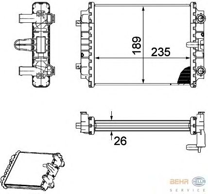 Радиатор, охлаждение двигателя HELLA 8MK 376 745-661