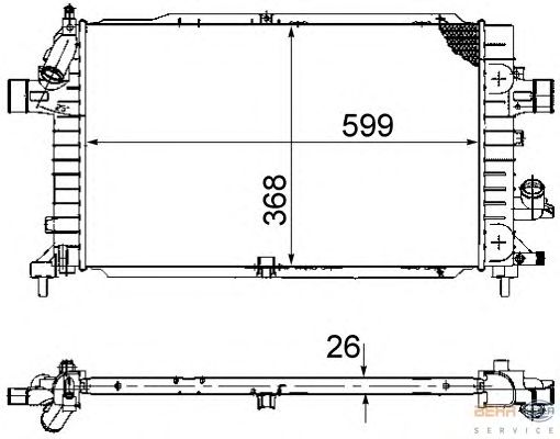 Радиатор, охлаждение двигателя HELLA 8MK 376 745-791