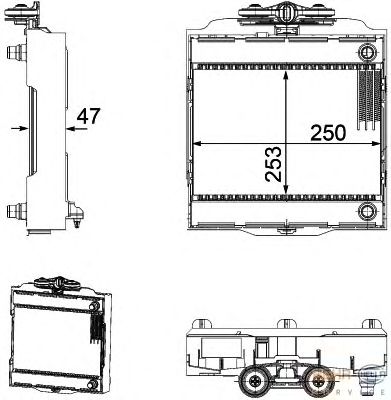 Радиатор, охлаждение двигателя HELLA 8MK 376 746-521