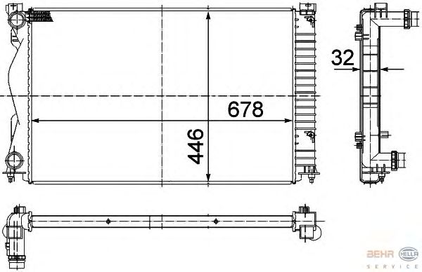 Радиатор, охлаждение двигателя HELLA 8MK 376 749-431