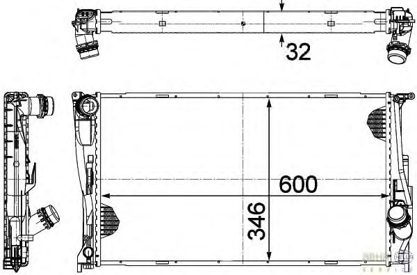 Радиатор, охлаждение двигателя HELLA 8MK 376 754-011
