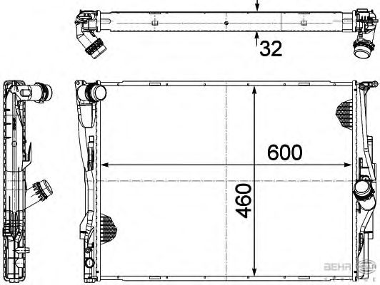 Радиатор, охлаждение двигателя HELLA 8MK 376 754-041