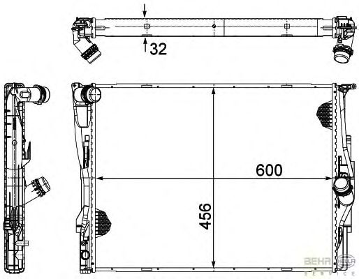 Радиатор, охлаждение двигателя HELLA 8MK 376 754-071