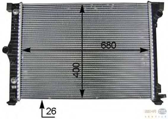 Радиатор, охлаждение двигателя HELLA 8MK 376 754-341