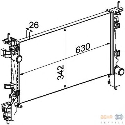 Радиатор, охлаждение двигателя HELLA 8MK 376 754-721