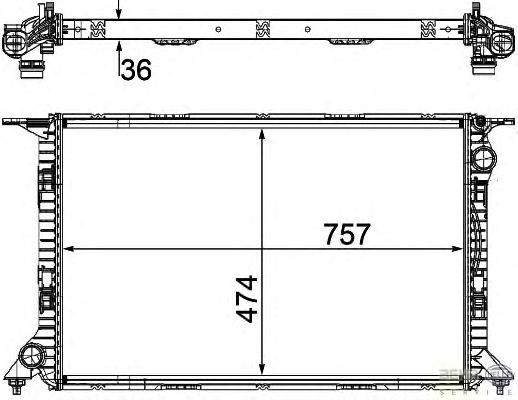 Радиатор, охлаждение двигателя HELLA 8MK 376 754-731